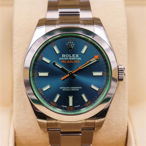 blue rolex milgauss|rolex milgauss blue price.